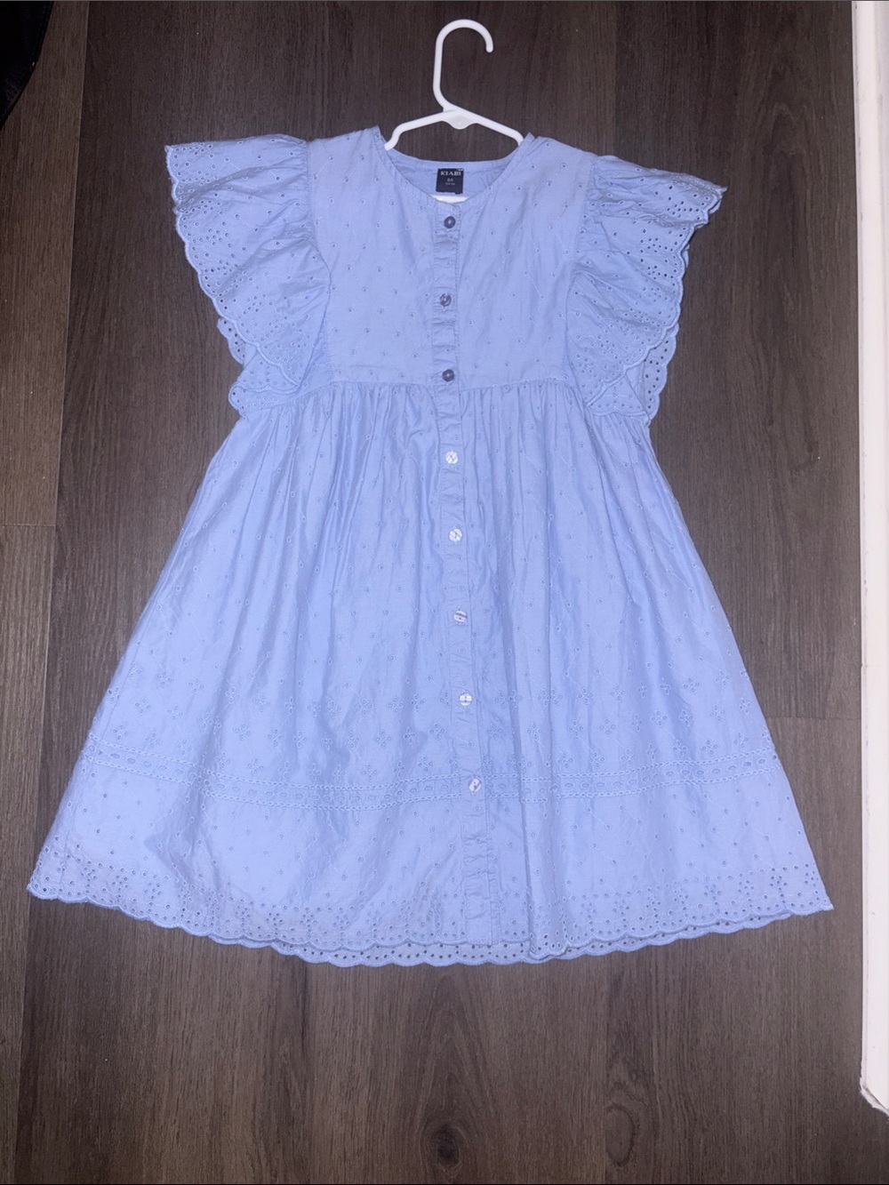 Kiabi (Italy) Light Blue Eyelet Button-Front Kids Dress